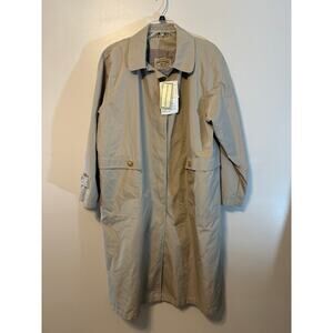 New Dry Dock by Serbin Tan Trench Coat Exclusive Rainwear Rain Coat Size 18